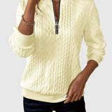 Amalie - Pletený svetr s copánkovým vzorem na zip