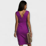 Radmila - Pouzdrové šaty s výstřihem do V a rozparkem