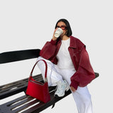 Faye™ - Oversized Kožená Bunda