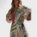 Iveta - Dovolená maxi tunika se zavazováním v pase