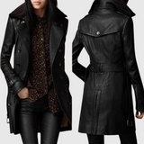 Dagmara - Elegantní kožený kabát