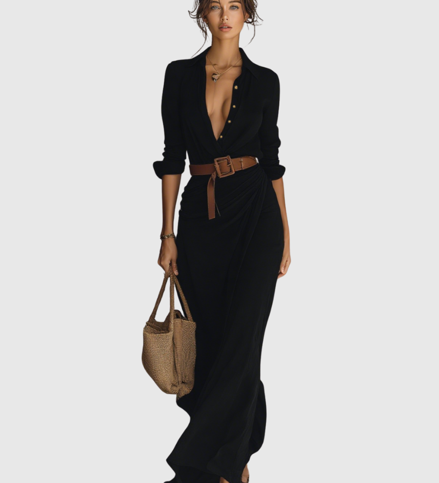 Svatava - Dlouhé šaty s límečkem