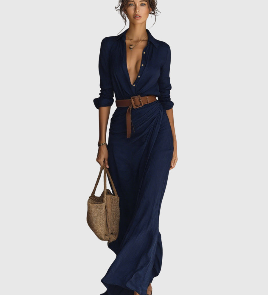 Svatava - Dlouhé šaty s límečkem