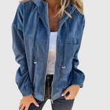 Ella | Manšestrová mikina s kapucí a zipem