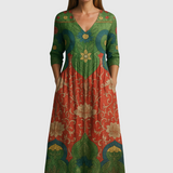 Lada - Maxi šaty s vintage květinovým potiskem