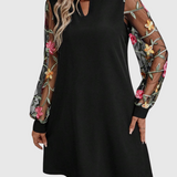 Jolanta - Elegantní šaty s výstřihem do V a výraznými rukávy