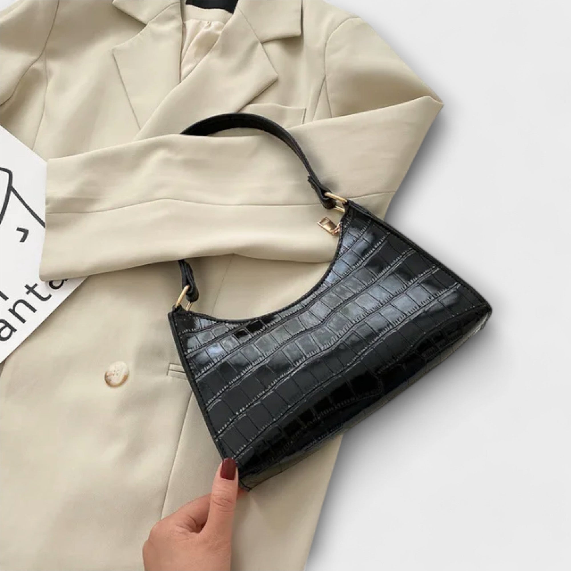 Valerie - Lesklá kožená taška přes rameno