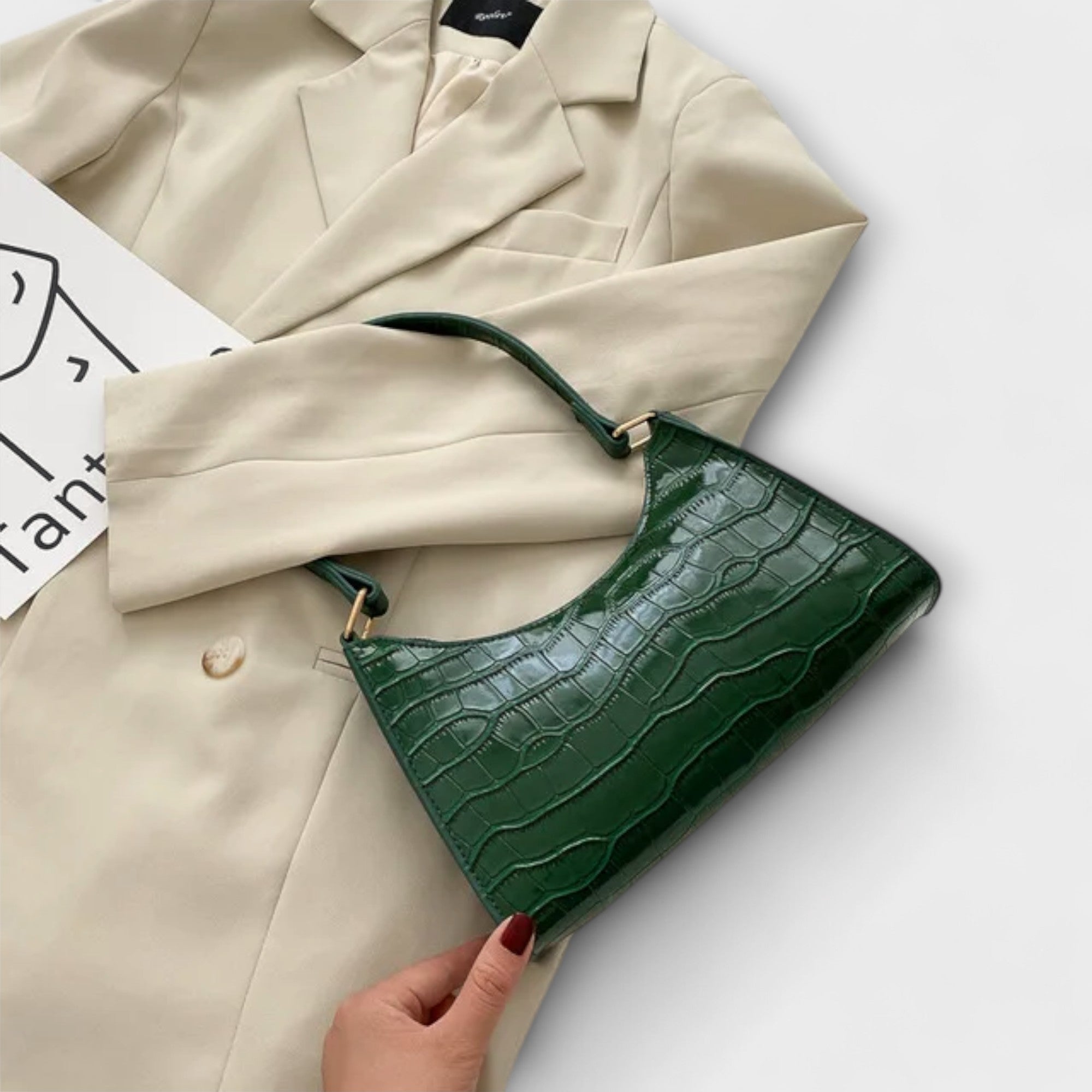 Valerie - Lesklá kožená taška přes rameno