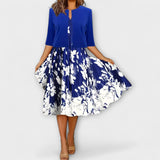 Božetěška - Květinové midi šaty s ladícím přehozem