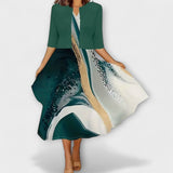 Božetěška - Květinové midi šaty s ladícím přehozem