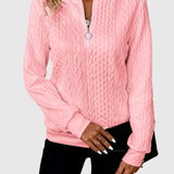 Amalie - Pletený svetr s copánkovým vzorem na zip