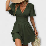 Blažena - Šaty s V-výstřihem a řasením v pase