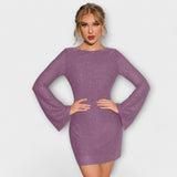 Božena - Mini šaty bez zad s flitry