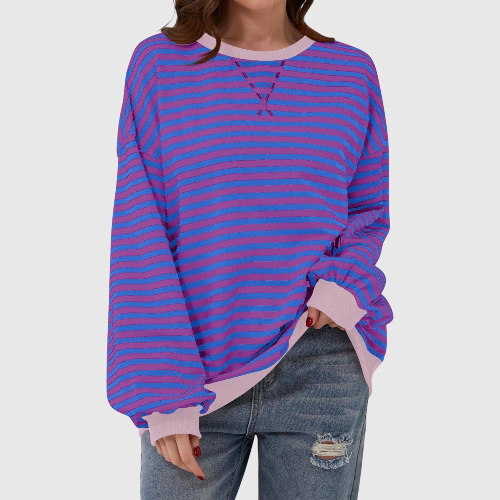 LUKA – Ležérní pruhovaná mikina s dlouhým rukávem