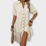 Agáta - Košilové šaty s knoflíky a volánky