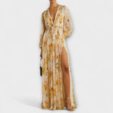 Tamarka - Květinové zavinovací maxi šaty