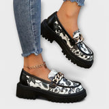 Primrose - Retro květinové robustní mokasíny