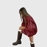 Faye™ - Oversized Kožená Bunda