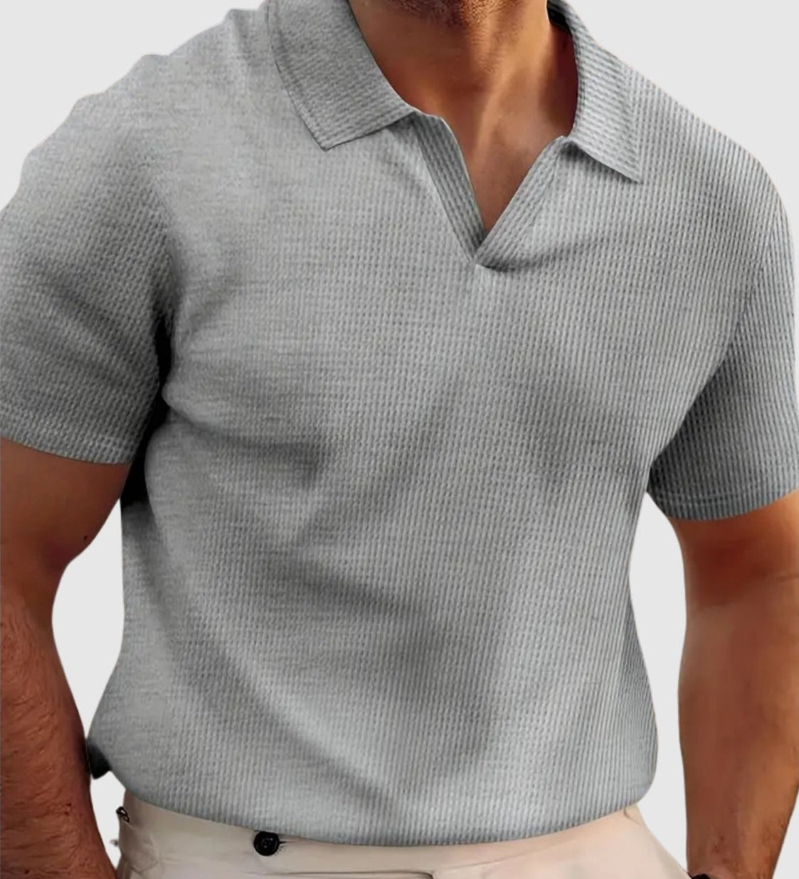 Libuše– Žebrované tričko s výstřihem do V