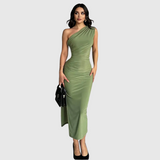 Kaia - Jednoramenné plisované midi šaty