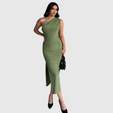 Kaia - Jednoramenné plisované midi šaty