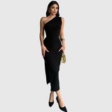 Kaia - Jednoramenné plisované midi šaty