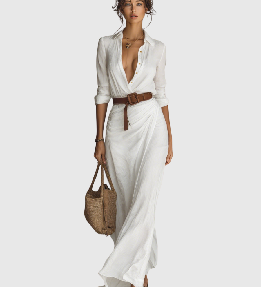 Svatava - Dlouhé šaty s límečkem