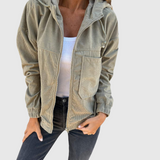 Ella | Manšestrová mikina s kapucí a zipem