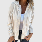 Ella | Manšestrová mikina s kapucí a zipem