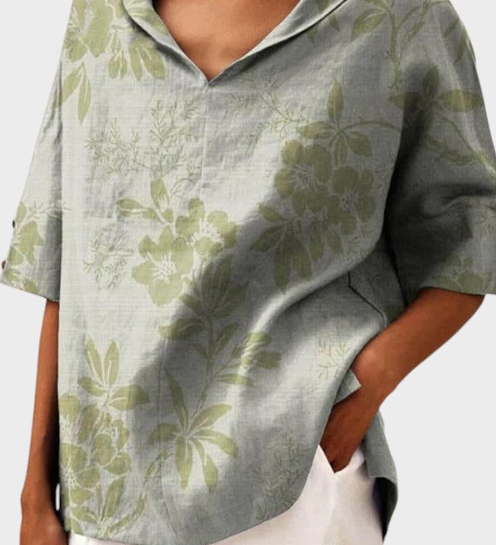 Flávia - Stylový lněný top