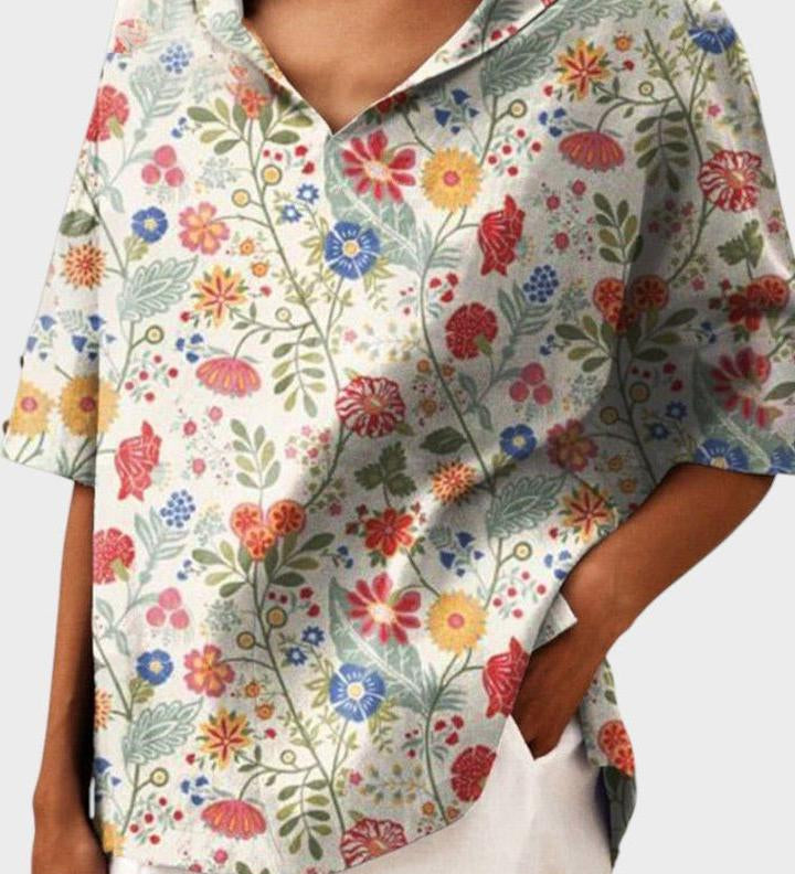 Flávia - Stylový lněný top