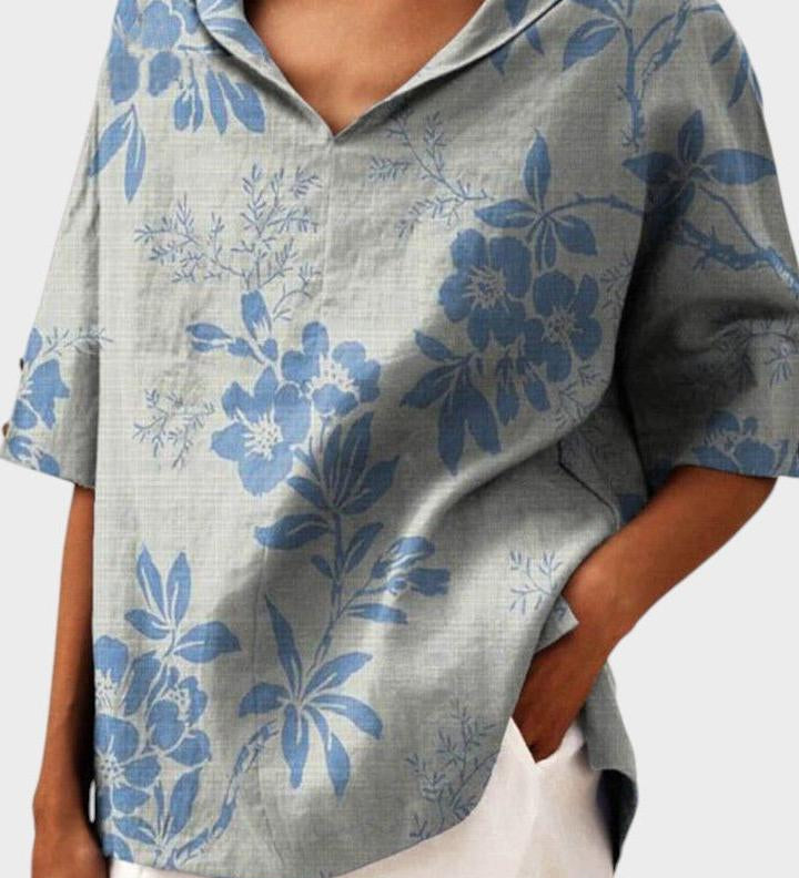 Flávia - Stylový lněný top