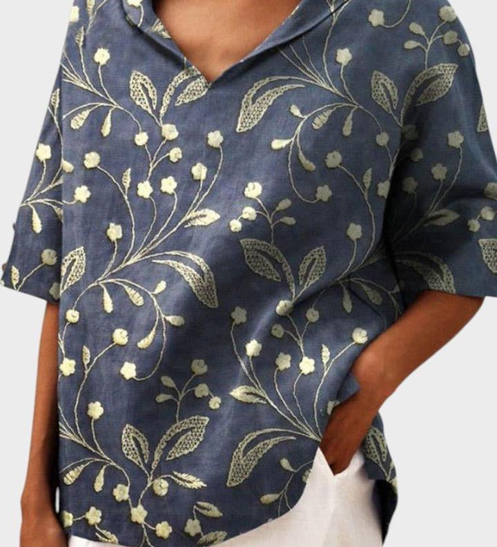 Flávia - Stylový lněný top