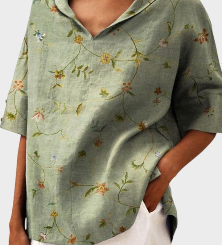 Flávia - Stylový lněný top