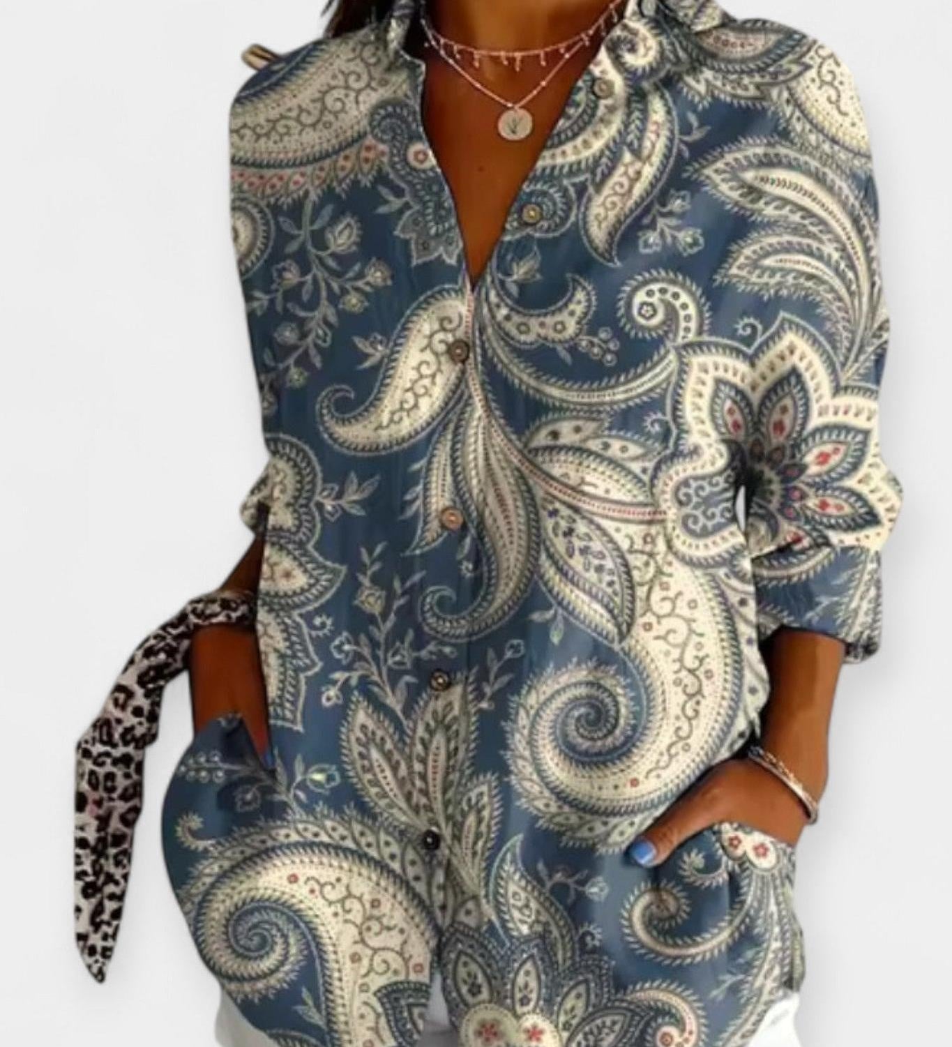 Košile na knoflíky s květinovým vzorem