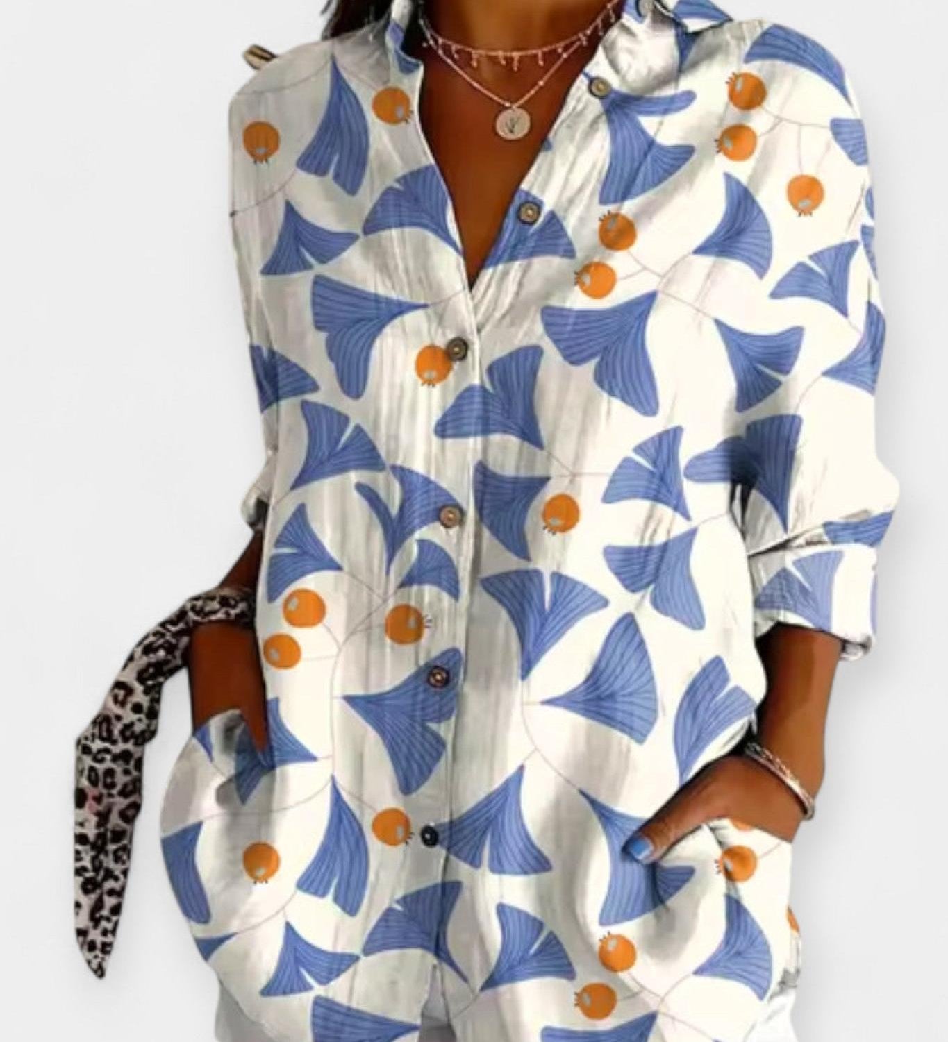 Košile na knoflíky s květinovým vzorem