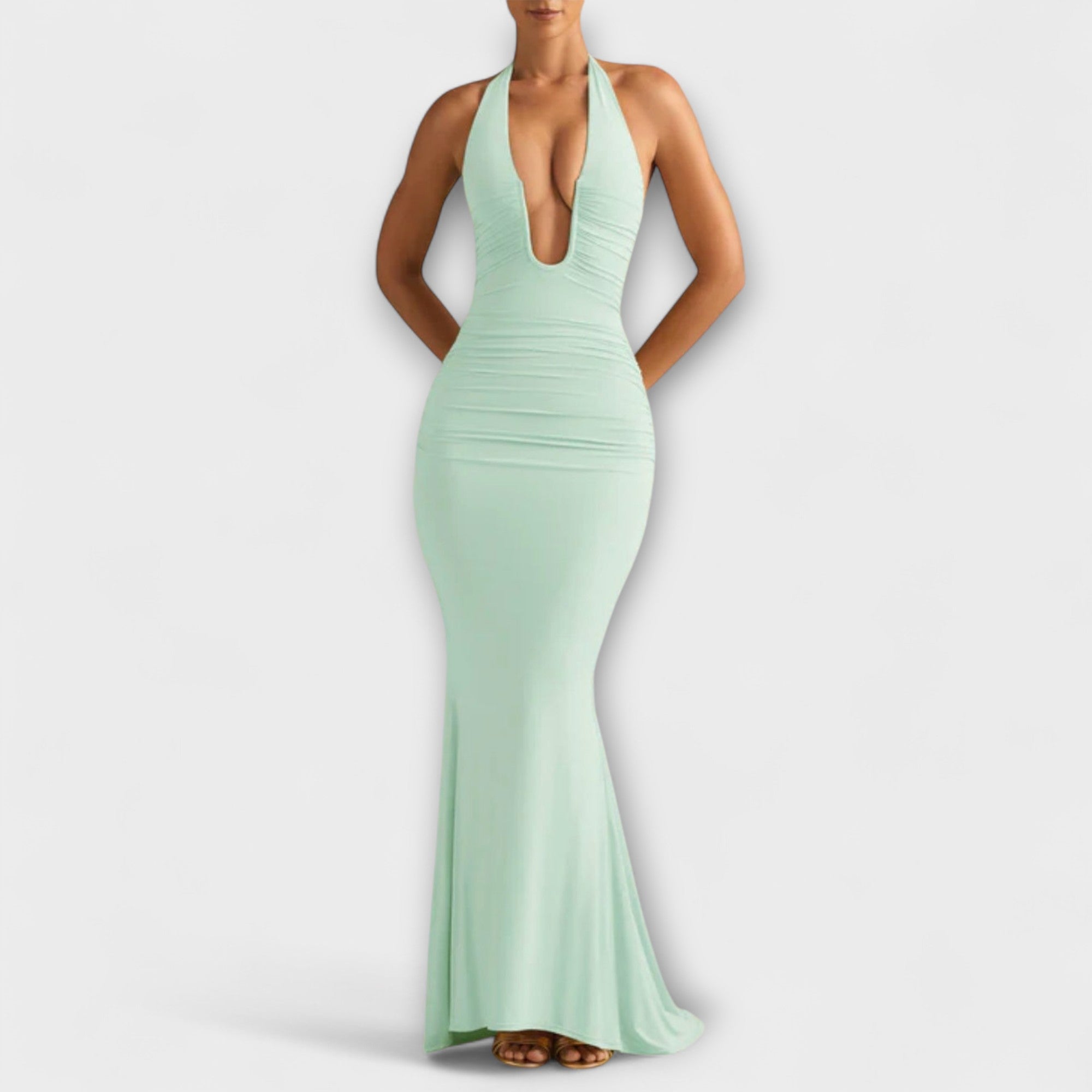 klara - Hedvika šaty s halter výstřihem a odhalenými zády