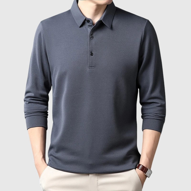 Libuše- Elegantní pénská polo košile s dlouhým rukávem