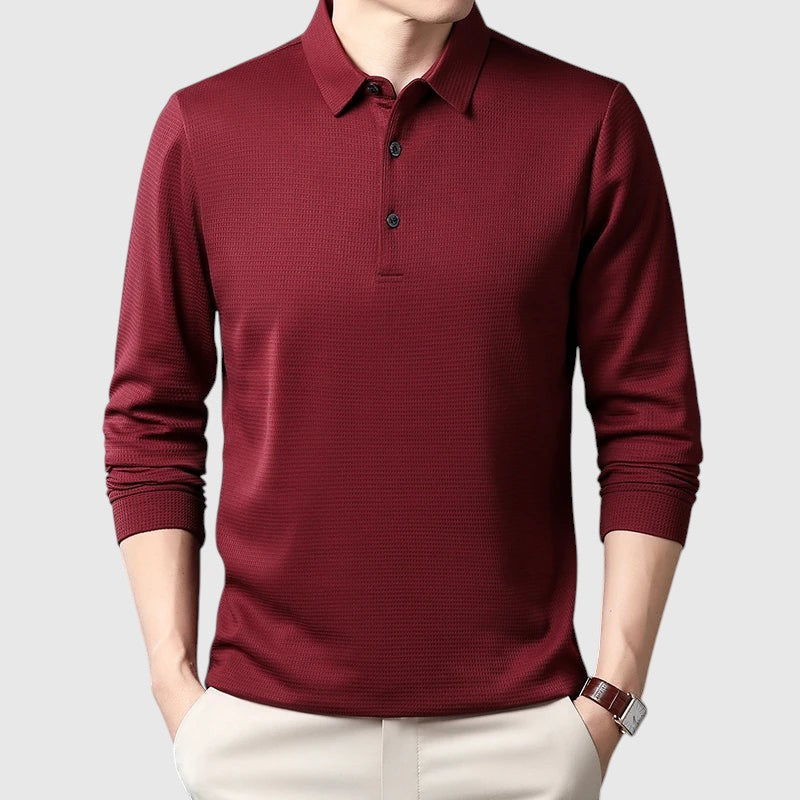 Libuše- Elegantní pénská polo košile s dlouhým rukávem