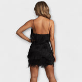 Jaromíra - Mini večerní šaty s třásněmi