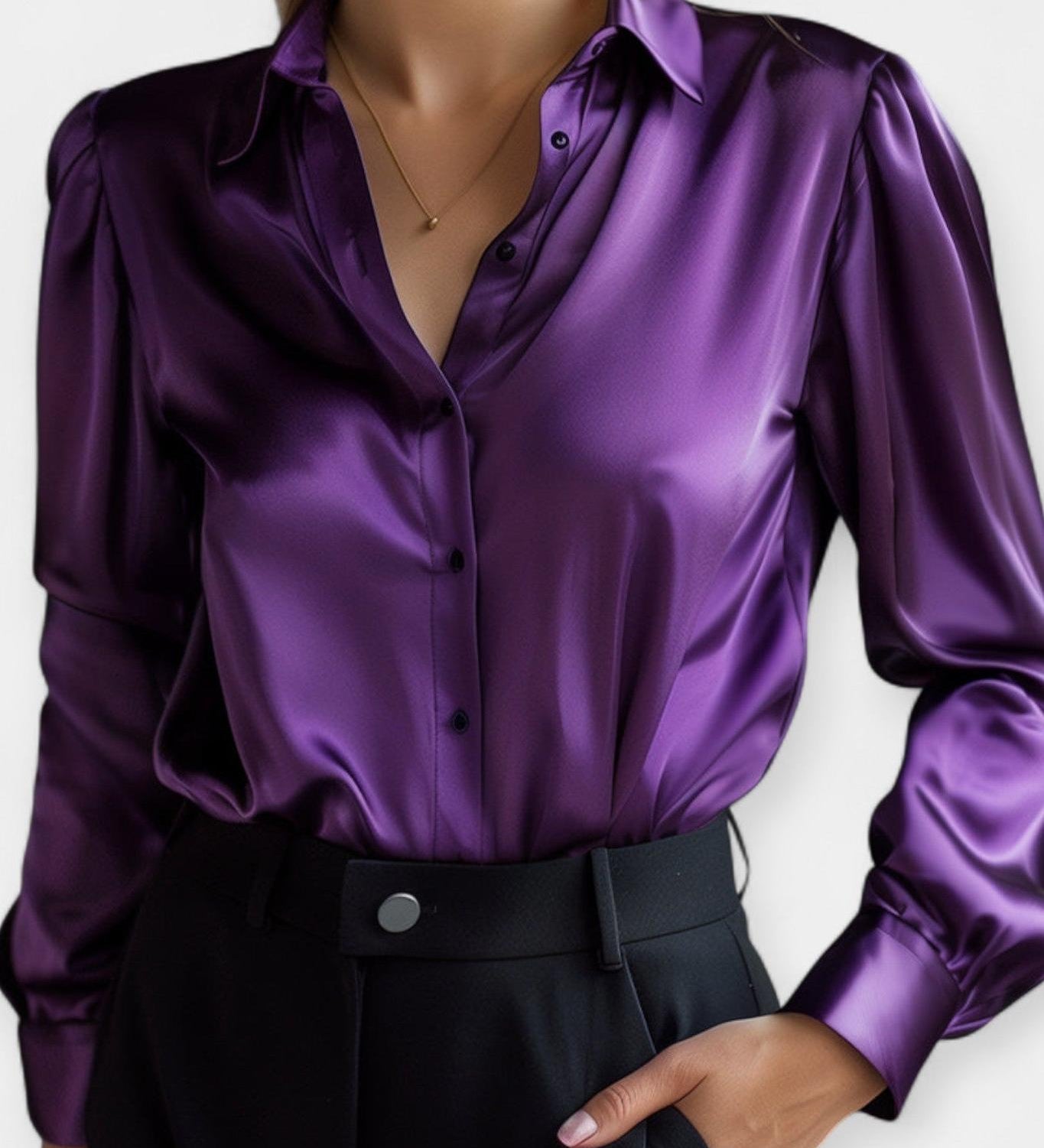 Saténová košile s límečkem