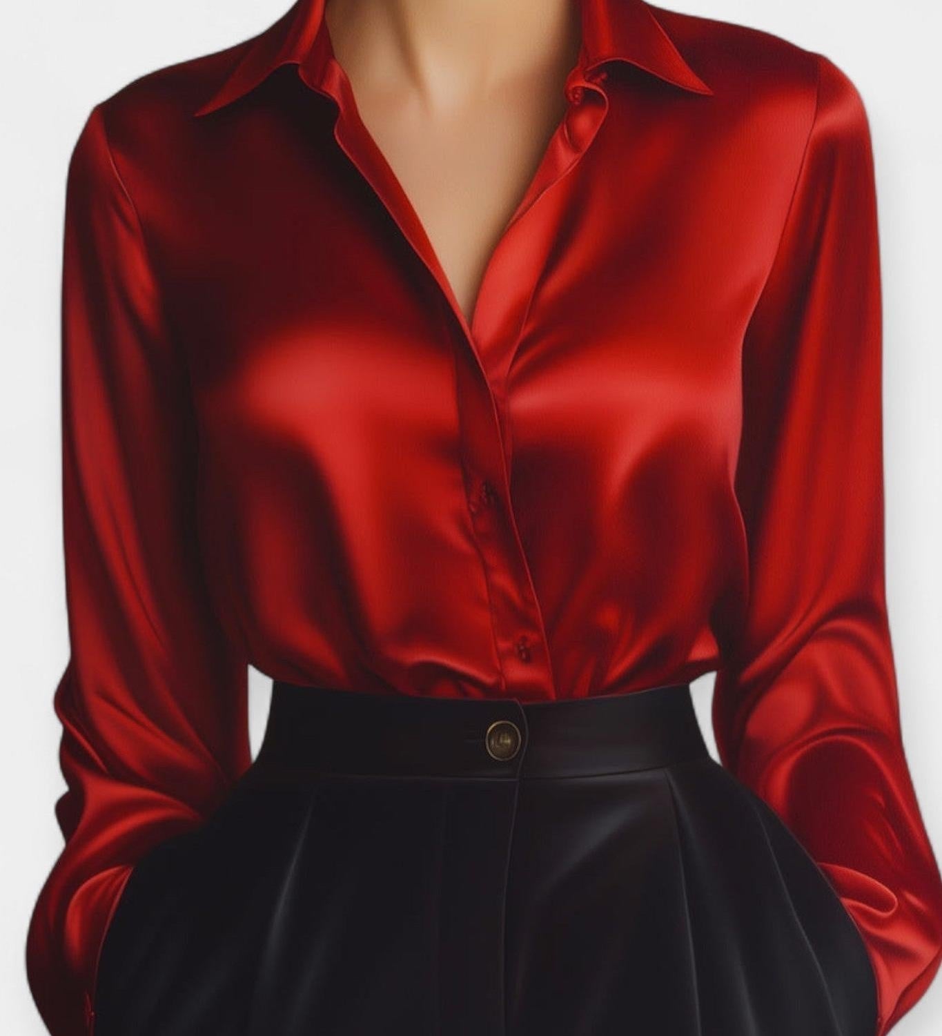 Saténová košile s límečkem