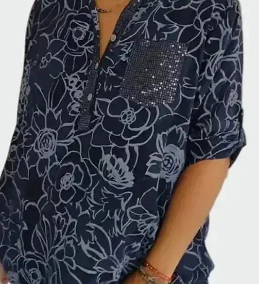 Tričko s květinovým vzorem