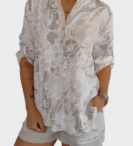 Tričko s květinovým vzorem