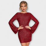 Božena - Mini šaty bez zad s flitry