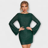 Božena - Mini šaty bez zad s flitry