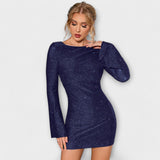 Božena - Mini šaty bez zad s flitry