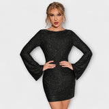 Božena - Mini šaty bez zad s flitry