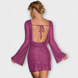 Božena - Mini šaty bez zad s flitry